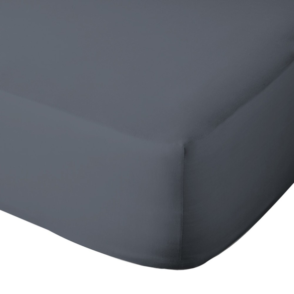 Charcoal Cotton 200tc Fitted Sheet Volpes