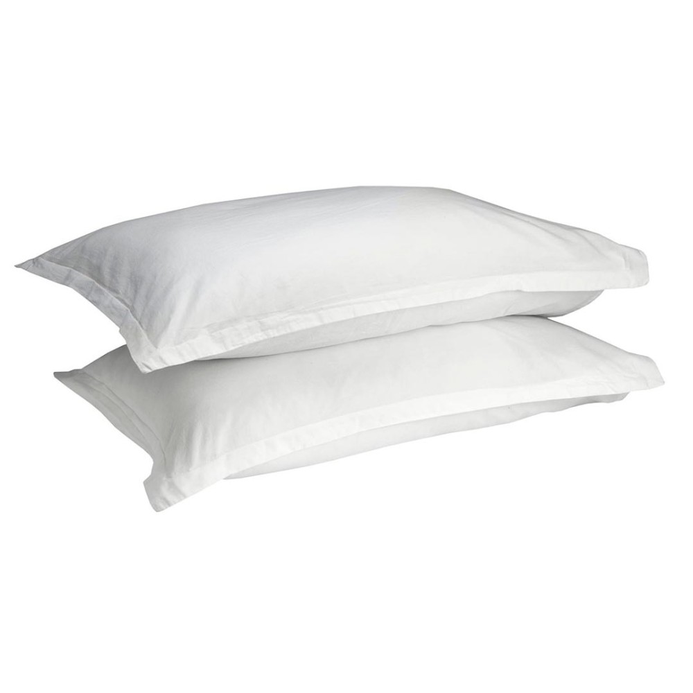 Oxford White Washed Cotton Pillowcase Pair Volpes