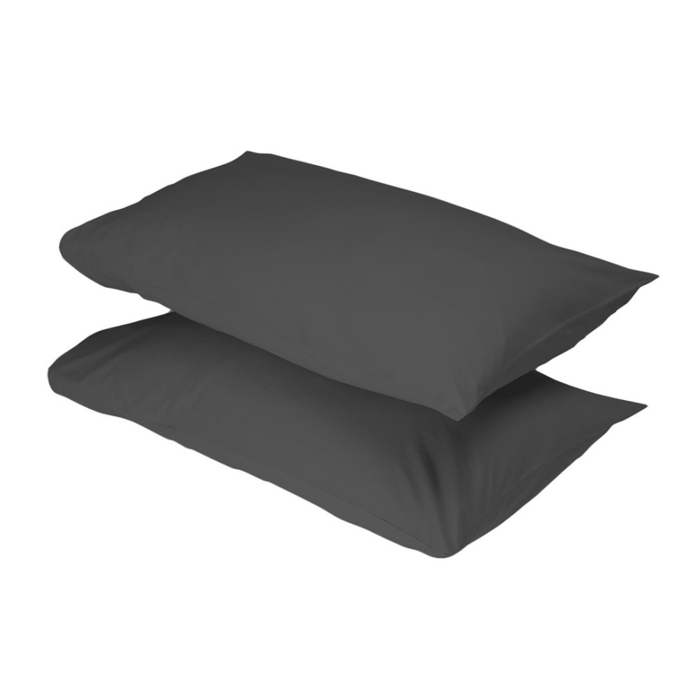 Charcoal 300tc Egyptian Cotton Pillowcase Pair Volpes
