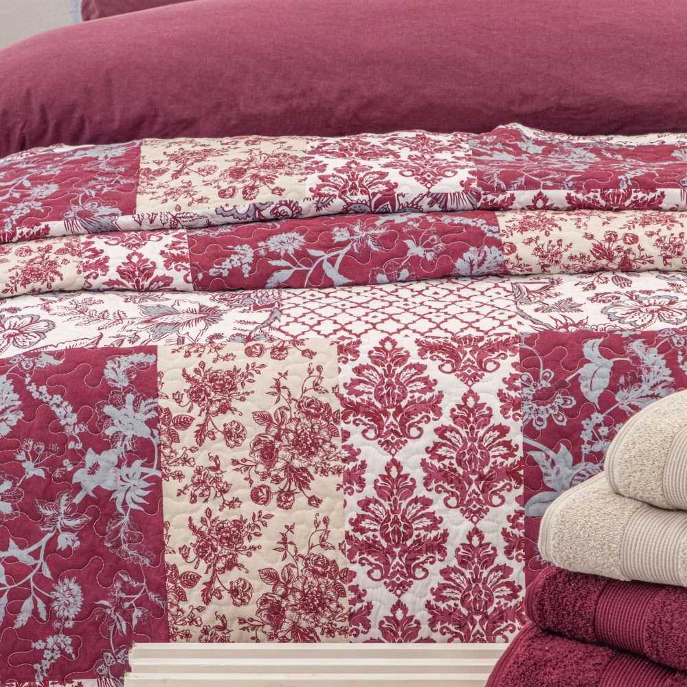 GISELLE BURGUNDY QUILT SET Volpes