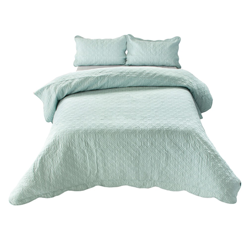 TIMOTHY DUCK EGG QUILT SET Volpes