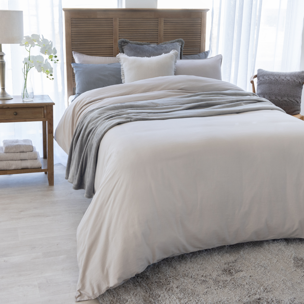 Natural Washed Cotton Duvet Cover Set Volpes