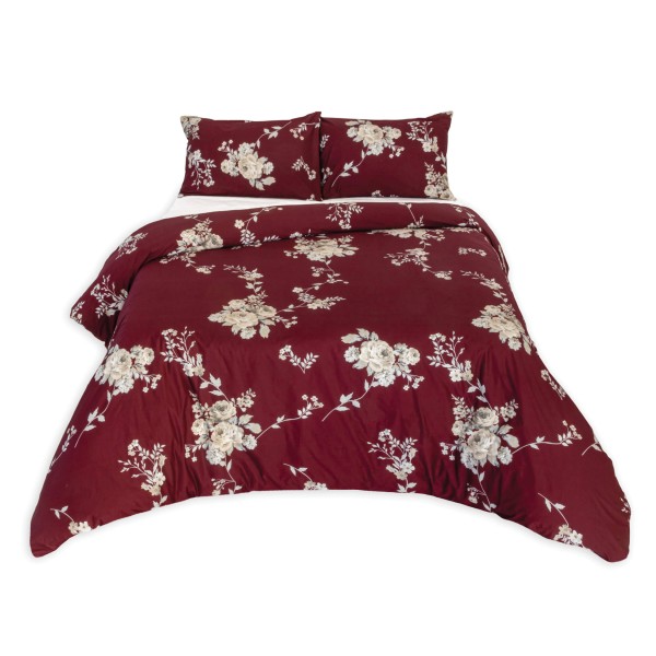 NORA BURGUNDY DUVET COVER SET Volpes